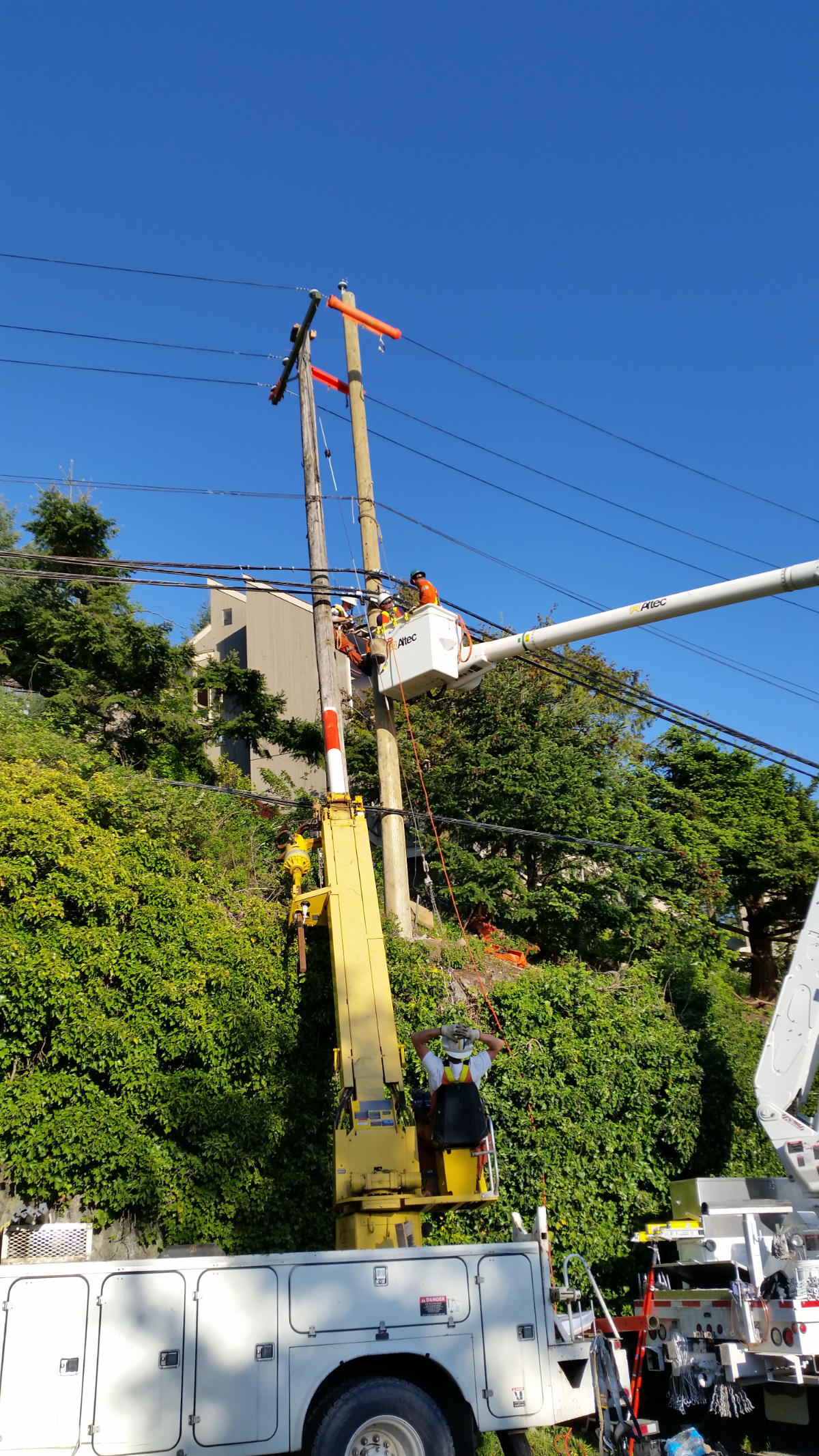 Utility pole setting and framing in BC